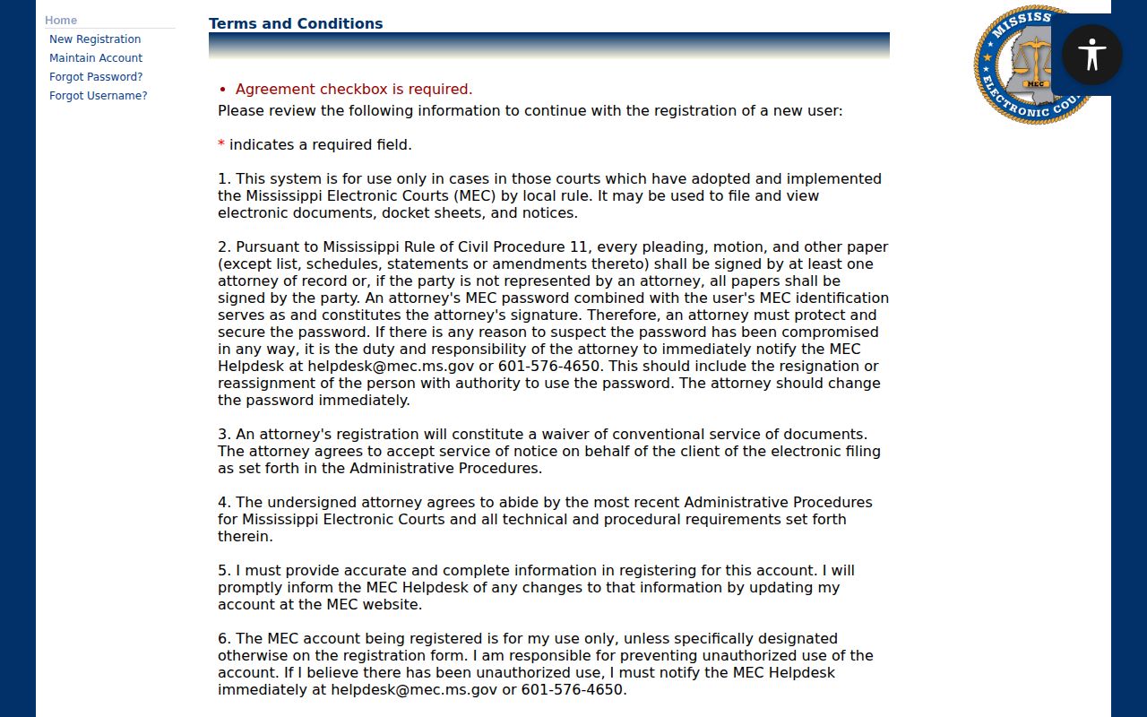 Panola criminal docket MEC access terms page